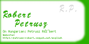 robert petrusz business card